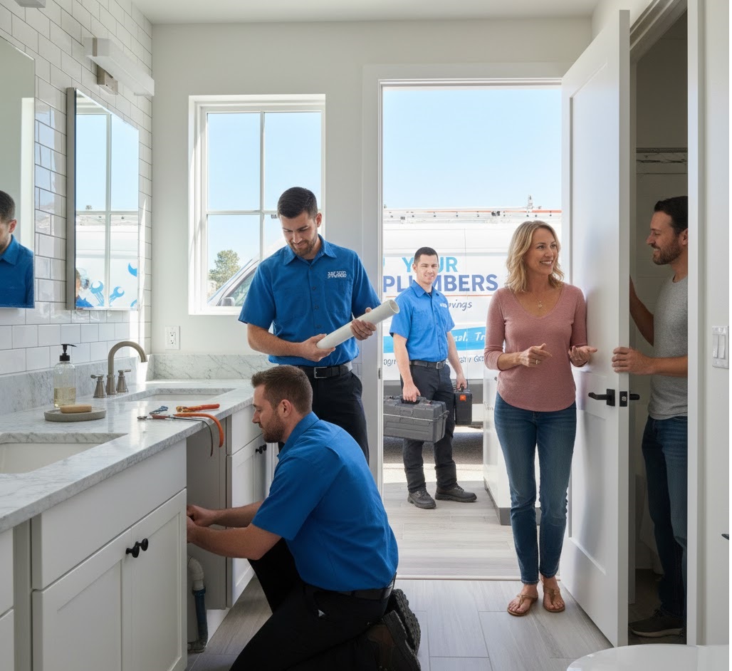 Professional plumber working in Littleton